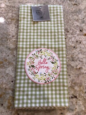 Embellished HELLO SPRING Kitchen Towel NWT-image
