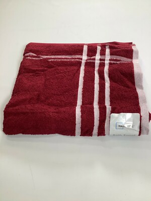 MainStays Merlot Striped Cotton Rich Bath Towel 27x52 NEW! NWT-image