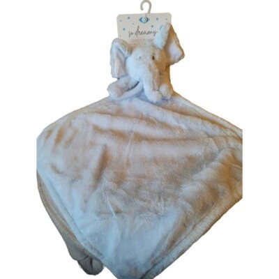 So Dreamy Plush Cozy Lovey Blue Elephant Security Blankie Large Comfort NWT-image