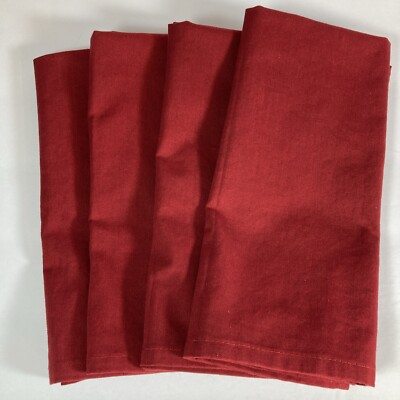 Set of 4 Maroon Cloth Dinner Napkins Holiday Christmas Dinners-image