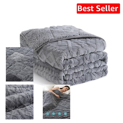 Jacquard Knitted Weighted Blanket 12 lbs - Cozy 48x72 inches for All Seasons-image