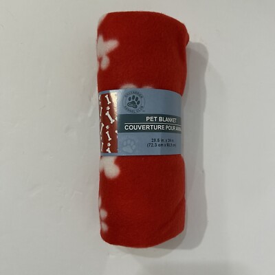 GKK Red Paw Fleece Throw Blanket, Standard Throw 28.5IncX24Inc-Dog/Cat-image