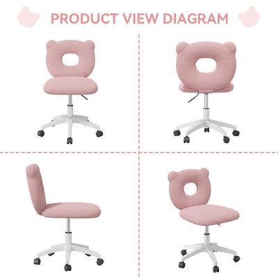 Cozy Bear Shaped Back PU Leather Office Chair for Comfort and Style-image