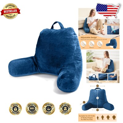 Soft Polyester-Filled Reading Pillow with Handle - Cozy Bed Support Cushion-image