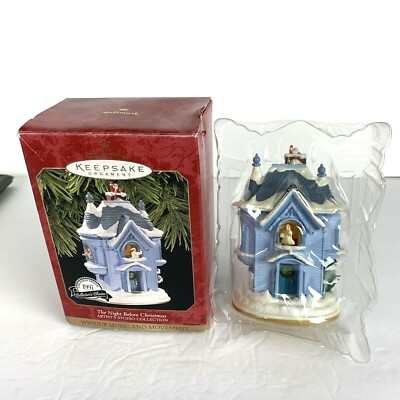 1997 Hallmark Keepsake Ornament The Night Before Christmas Wind Music Movement -image