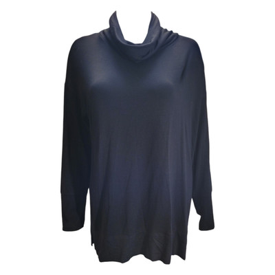 NWT LIZ CLAIBORNE women black oversized rayon cowl neck extra large cozy comfort-image