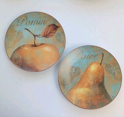 Bundle, Pier 1 Imports DELICIOUS 8.25 inch Salad Plate Poiré, Pomin   Antiqued -image