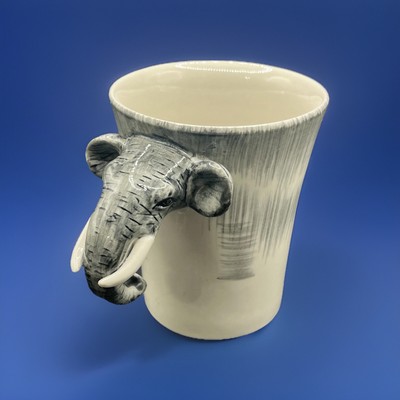 Pier 1 Imports 3D Elephant Handle Coffee Tea Mug Cup Vintage-image