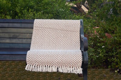 Hand Woven Cotton Home Decor Throw Blanket Washable 125X160 Cm Sofa Throw's-image