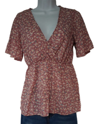 Women's Cozy Rozy California Pink Floral V-Neck  Top Tunic  Size S-image