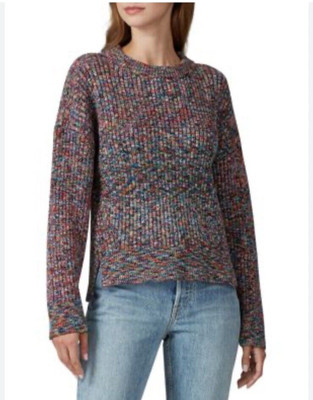 Parker Multicolor Striped Long Sleeve Crew Neck Ribbed Pullover Sweater Sz Large-image