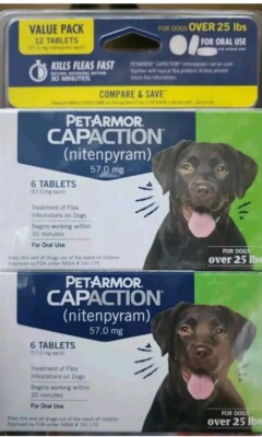 PetArmor Capaction Oral Flea Treatment for Dogs Over25 lbs 6x2= 12  tablets.-image