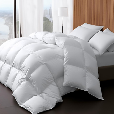 Luxury Goose Feather down Comforter King Size 850+ Fill-Power, Fluffy and Cozy D-image