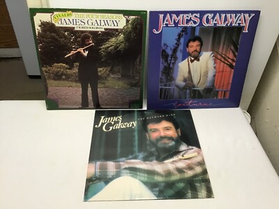 3 Vintage Vinyl James Galway LPs- Vivaldi Four Seasons-Nocturne-The Wayward Wind-image