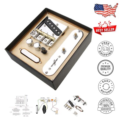 Complete Replacement Kit: 6-String Bridge Plate, Neck Pickup & Control Plate-image