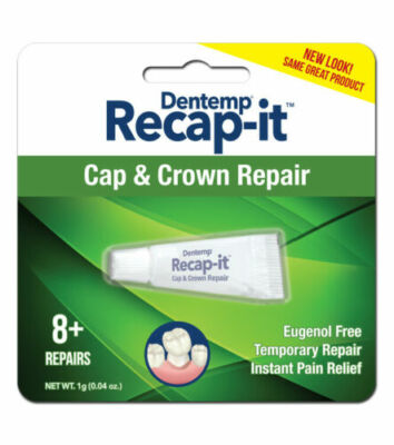 DENTEMP RECAP-IT  CAP AND CROWN REPAIR 1 Gram Over 8+ Repairs (Pack Of 6 Tubes)-image