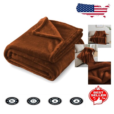 Elegant King Size Flannel Fleece Blanket - Lightweight & Cozy for All Seasons-image