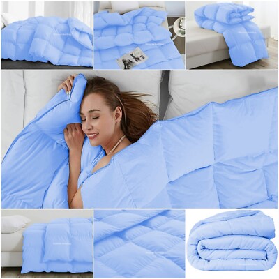 Luxury Premium Soft Solid Sky Blue Comforter Goose Down Alternative Twin Size-image
