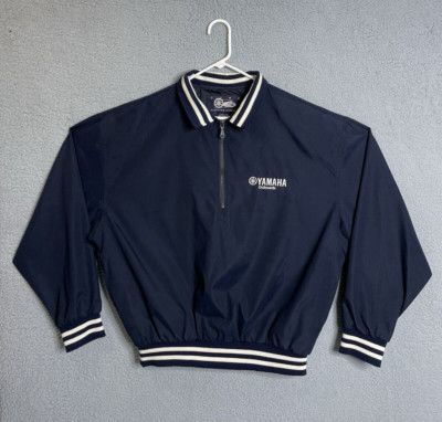 Vintage YAMAHA Outboards Windbreaker Jacket Mens L Blue-image