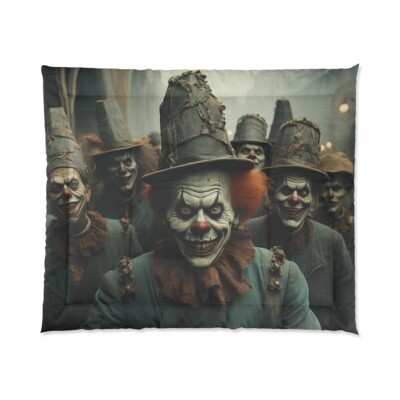 King Size Comforter Haunted House Clown Scary Horror Halloween Insane Metal Band-image