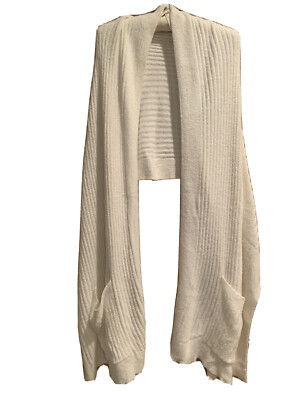 Soft And Cozy Travel Shawl Wrap W/Pockets Ivory One Size Lounging Wrap-image