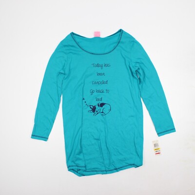 NWT Jenni Intimates Teal Round Neck Cest  Pajama Lounge Shirt Size Medium-image
