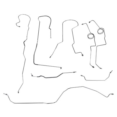 Brake Line Kit Complete Tube Standard Cab Long Bed 4wd 1976-79 F250 OE Steel 8pc-image