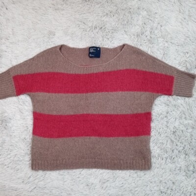 American Eagle Womens Sweater Gray Petite S Wool Cozy Soft Comfort Oversized-image