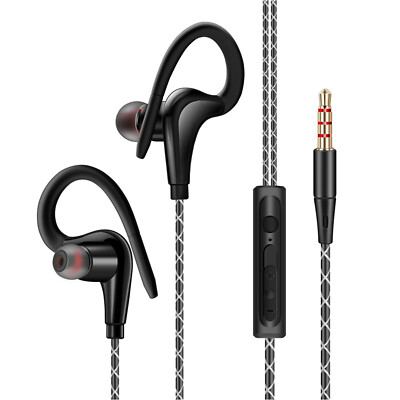 Wired In-Ear Sport Hifi Earphone Earbuds Over Ear Hook Headphone 3.5mm With MIC-image