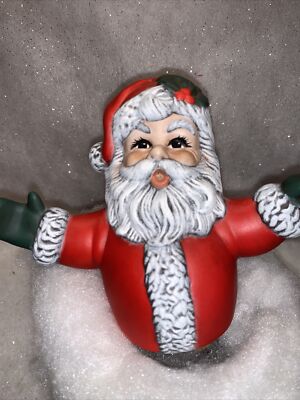 Vintage Animated Santa in Chimney Music Box Wind Up Here Comes Santa Clause-image