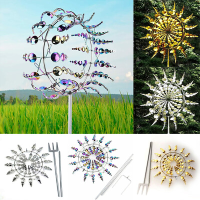 Unique and Magical Metal Windmill Sculpture Move Kinetic Wind Spinner Catcher-image