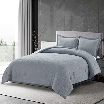  Wilmer 3-Piece Waffle Weave Comforter Set - Soft and Cozy All Season Bedding -image