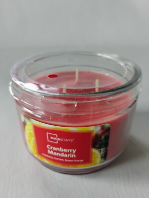 Mainstays Cranberry Mandarin 3-Wick Scented Jar Candle, 11.5 Oz.-image