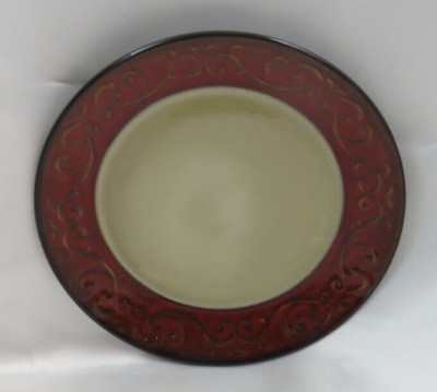 Pier 1 Imports Red Scroll Salad - Luncheon Plate 8-1/4