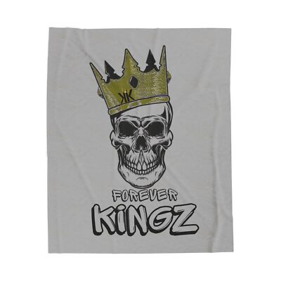 Forever Kingz Velveteen Plush Blanket - Cozy, Stylish Skull Design for Comfort-image