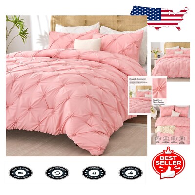 Lightweight 3-Piece Pink King Comforter Set - Cozy Modern Bedding Solution-image
