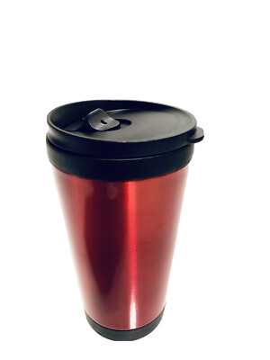 Mainstays 12oz Travel Cup-Stainless Steel Double Wall Cup in RED  NEW-image