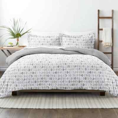 Becky Cameron Comforter Set Full/Queen Microfiber Geometric Light Gray 3-Piece-image