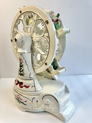 2001 Avon Vintage Porcelain Holiday Classic Wind Up Musical Ferris Wheel-image