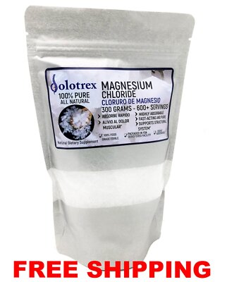 Cloruro de Magnesio 100% PURE Magnesium Chloride 300g Over 600 Servings 0.66 LBS-image