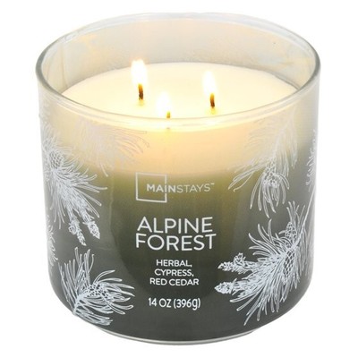 Mainstays 3-Wick Ombre Wrapped Alpine Forest Scented Candle, 14 oz-image