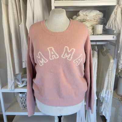 Thread & Supply  sz. large cozy warm soft pink Mama crew neck sweater #2230-image