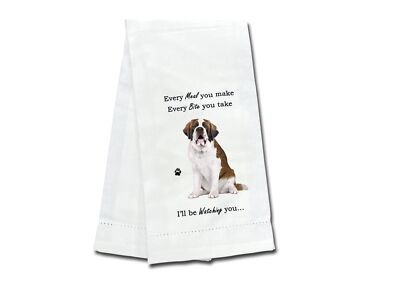SAINT BERNARD Kitchen Towels Pet Lovers Gifts 100% Natural Cotton-image