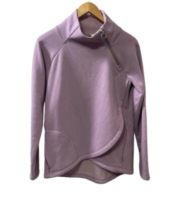 Athleta Sweatshirt Women S Lavender Cozy Karma Pullover Fleece Sweater HAS SPOT-image