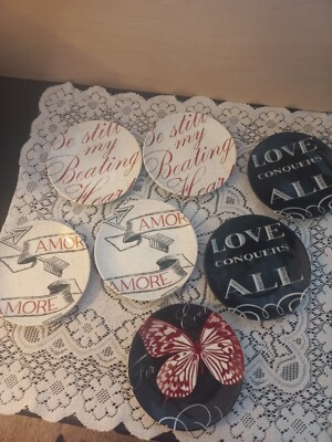 Pier 1 Imports Love Butterfly Appetizer/Snack/Dessert Plates Set of 7 Porcelain -image