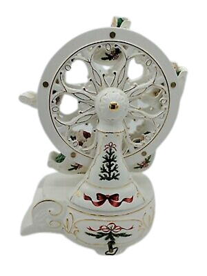 2001 Avon Vintage Porcelain Holiday Classic Wind Up Musical Ferris Wheel-image