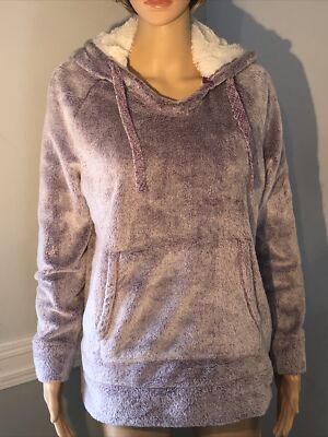 Members Mark Cozy Plush Pullover Hoodie Womens Small Fleece Purple-image