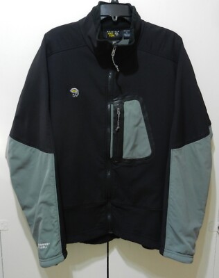 Vintage Mountain Hard Wear Windstopper Soft Shell Full-Zip Black/Gray Jacket XL-image