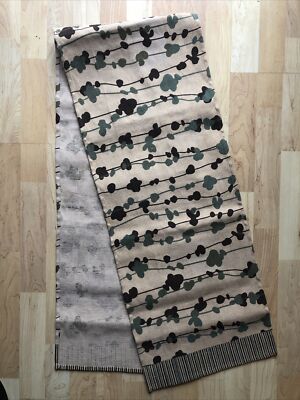 Pier 1 One Imports Eucalyptus Print Table Runner Jute/Cotton Green Brown 72x14-image