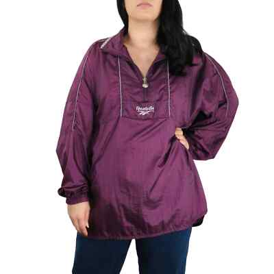1990s Vintage Reebok Purple Wind Breaker Jacket Retro Streetwear Medium-image